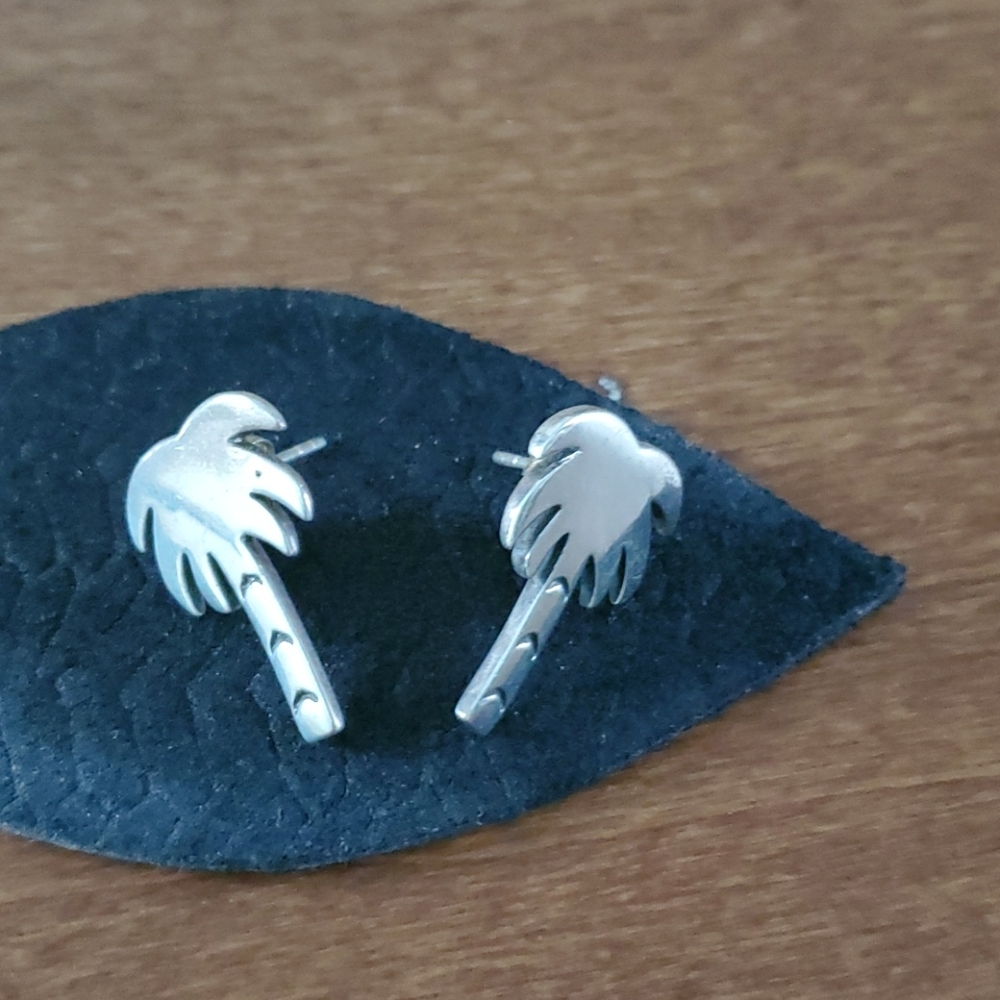 Sterling silver palm tree earrings